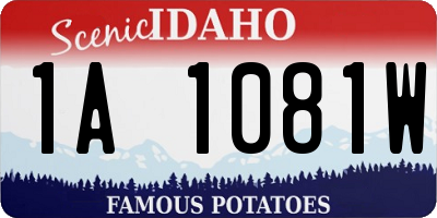 ID license plate 1A1081W