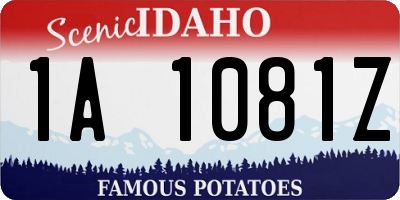 ID license plate 1A1081Z