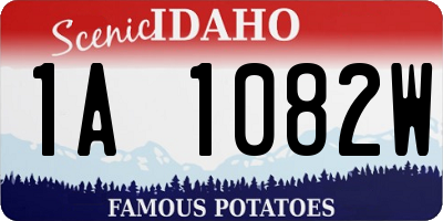 ID license plate 1A1082W