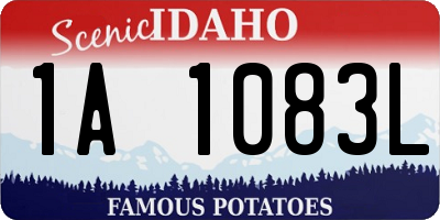ID license plate 1A1083L