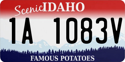 ID license plate 1A1083V