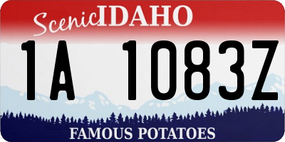 ID license plate 1A1083Z