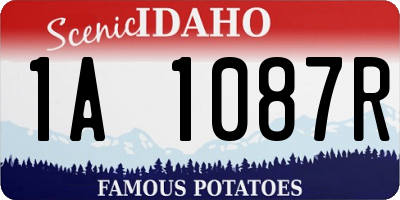 ID license plate 1A1087R