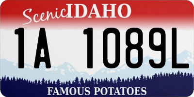 ID license plate 1A1089L