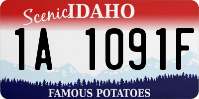 ID license plate 1A1091F