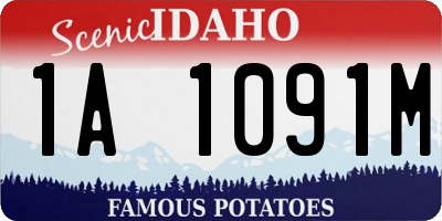 ID license plate 1A1091M