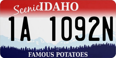 ID license plate 1A1092N