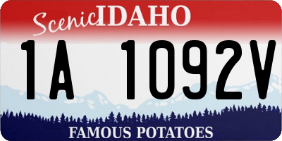 ID license plate 1A1092V