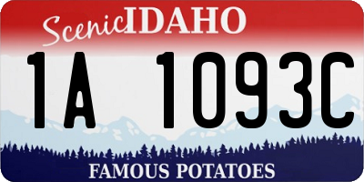 ID license plate 1A1093C