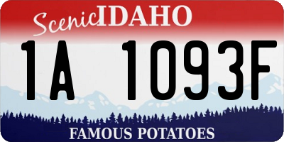 ID license plate 1A1093F