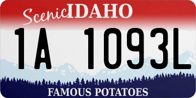 ID license plate 1A1093L