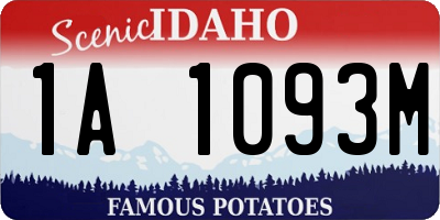 ID license plate 1A1093M