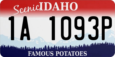 ID license plate 1A1093P