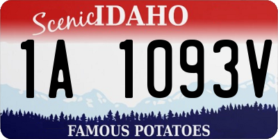 ID license plate 1A1093V