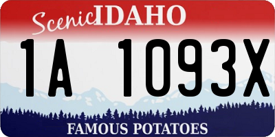 ID license plate 1A1093X