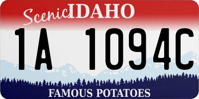 ID license plate 1A1094C