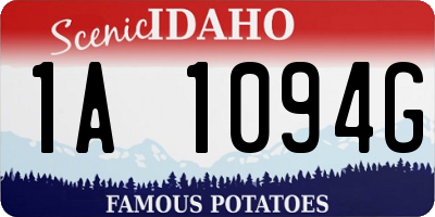 ID license plate 1A1094G