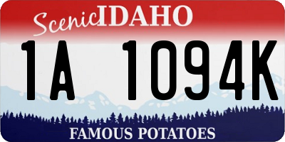 ID license plate 1A1094K