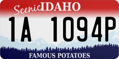 ID license plate 1A1094P