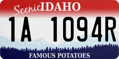 ID license plate 1A1094R