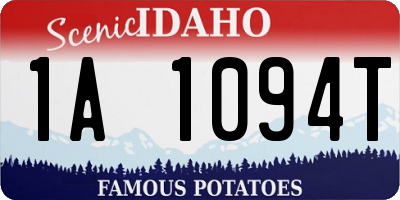 ID license plate 1A1094T