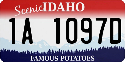 ID license plate 1A1097D