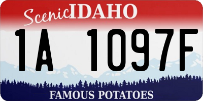 ID license plate 1A1097F