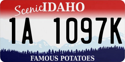ID license plate 1A1097K