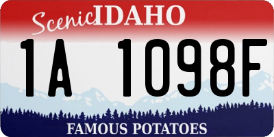 ID license plate 1A1098F