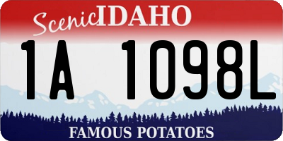 ID license plate 1A1098L