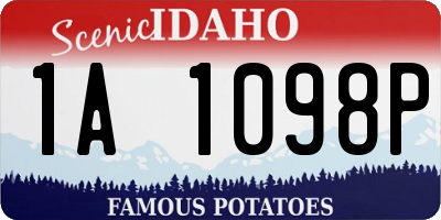 ID license plate 1A1098P