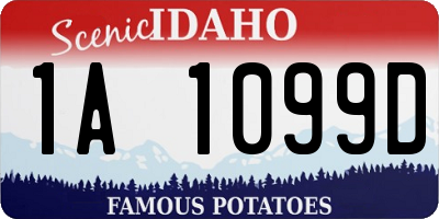 ID license plate 1A1099D