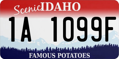 ID license plate 1A1099F