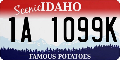 ID license plate 1A1099K