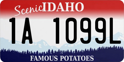 ID license plate 1A1099L