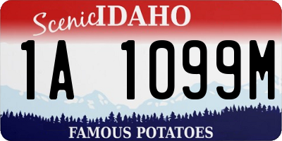 ID license plate 1A1099M