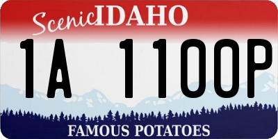 ID license plate 1A1100P