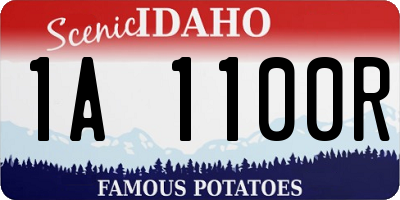 ID license plate 1A1100R