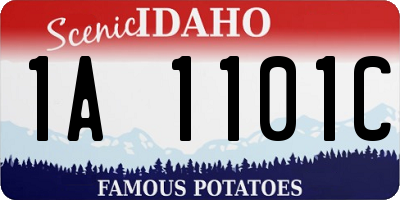 ID license plate 1A1101C