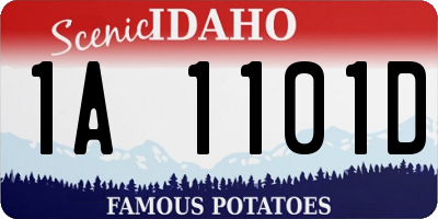ID license plate 1A1101D