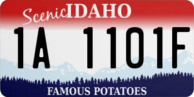 ID license plate 1A1101F