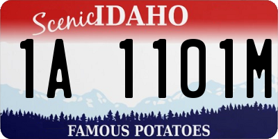 ID license plate 1A1101M