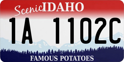 ID license plate 1A1102C