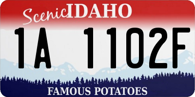 ID license plate 1A1102F
