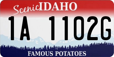 ID license plate 1A1102G