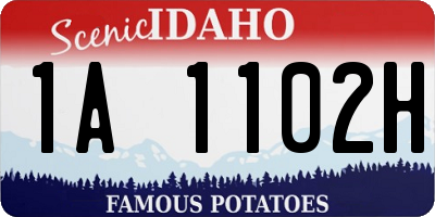 ID license plate 1A1102H