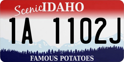 ID license plate 1A1102J