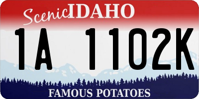 ID license plate 1A1102K