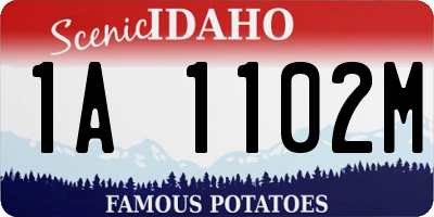 ID license plate 1A1102M