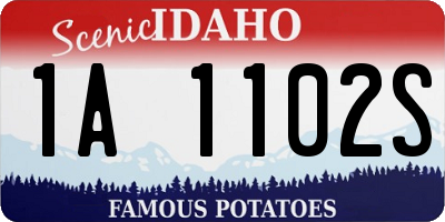 ID license plate 1A1102S